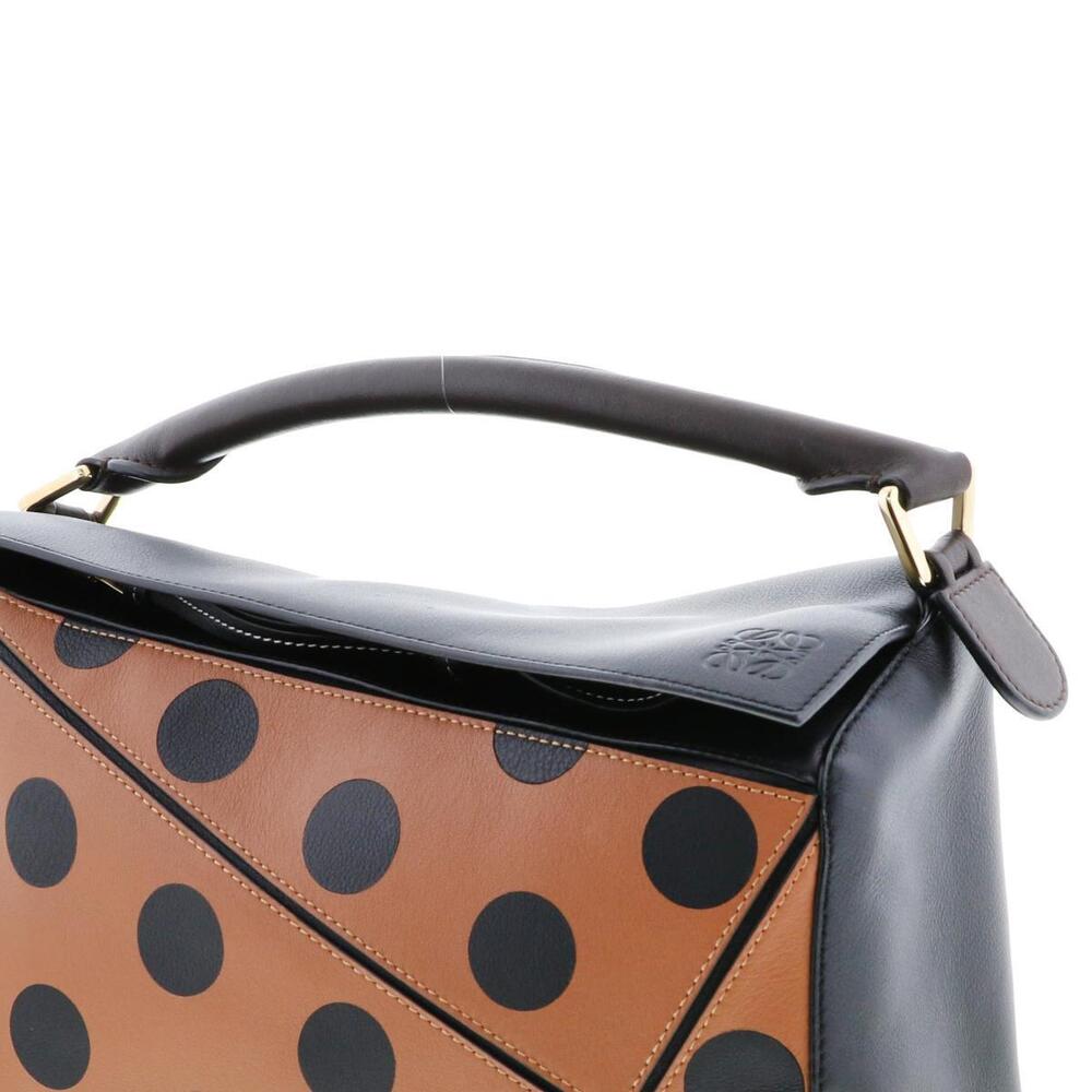 LOEWE Puzzle Circle Bag Shoulder Messenger Dot Brown Black - Picture 3 of 6